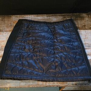 Black Quilted Synthetic Down Women's Skirt